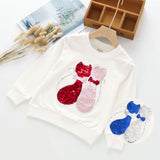 Kid Girl Ins Autumn Spring Pullover Sequined Shirts