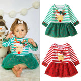 Kid Baby Girl Striped Fashion Christmas Dresses