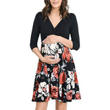 Maternity Butterfly Sleeve Hi-Low Ruffle Short Dress