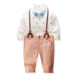 Kid Baby Boys Fashion Car Bow Tie Suspender Sets