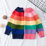 Kid Baby Girl Rainbow Cute Sweet Striped Sweater