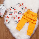 Baby Girl Exotic Rainbow Jumpsuit Ruffled Set 2 Pcs Suit