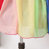 Kid Baby Girl Short Sleeve Rainbow Mesh Rainbow Princess Dresses