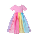 Kid Baby Girl Mesh Rainbow Princess Dresses