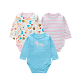 Infant Baby  Triangle Climbing Suit Spring Autumn Rompers 3 Pcs/Set