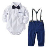 Baby Boys Summer Half Sleeves Gentleman Bow 2pcs Suits