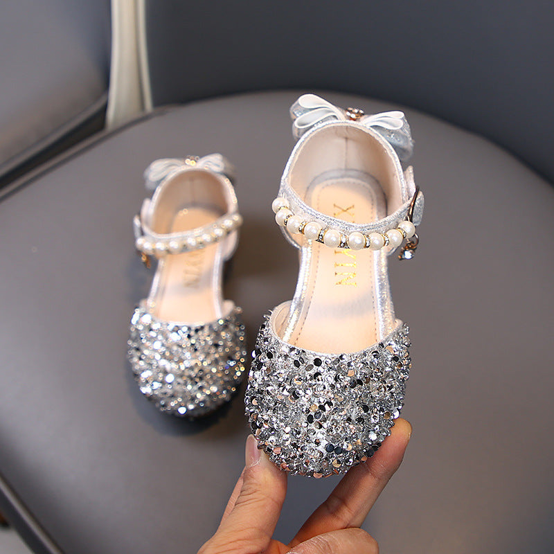 Girl Princess Shoes Bright Diamond Dance Show Shoes