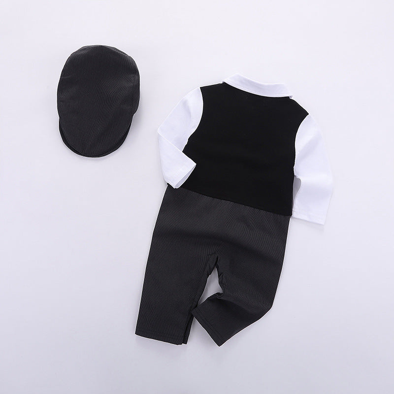 Baby Boy Berets Bow Black Long Sleeve Formal Sets