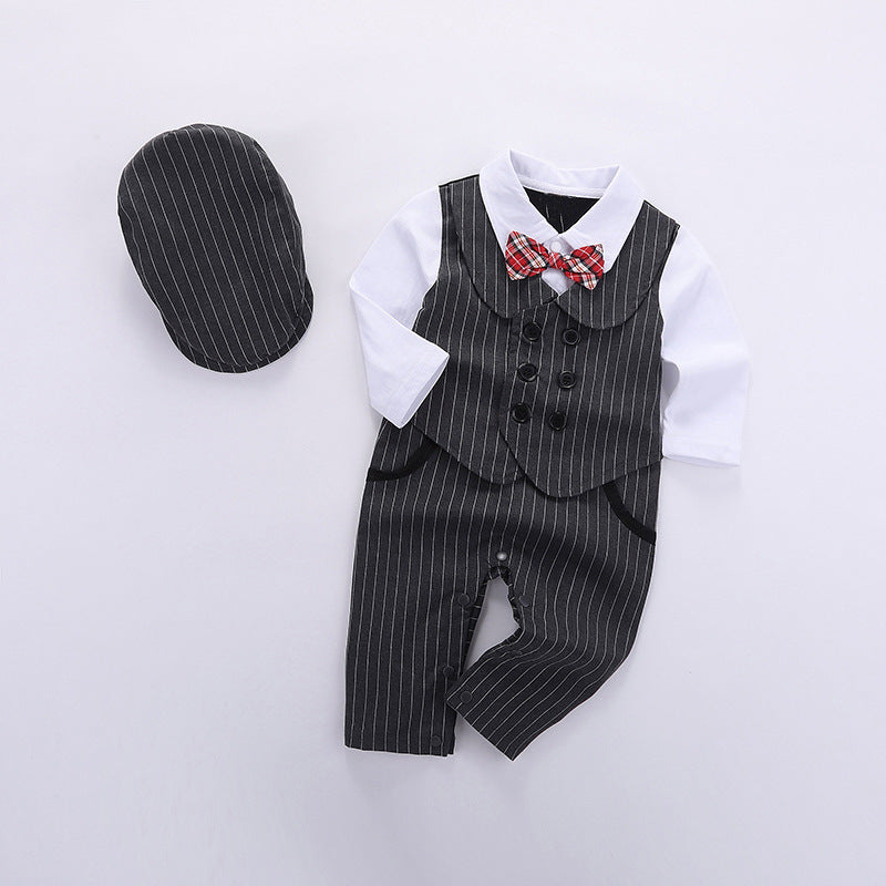 Baby Boy Berets Bow Black Long Sleeve Formal Sets