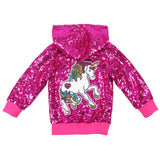 kid Girl Unicorn Hooded Jacket Windbreaker Coats