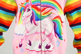 Kid Baby Girl Long Sleeved Rainbow Pony Hooded Suit 2 Pcs Set