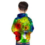 Kid Boy Girl Painting Lotus 3D Digital Printing Loose Hoodies