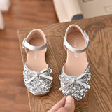 Girl Princess Shoes with Soft Soles Sequined High Heels Show Shoes