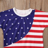 Baby Girls&boys Fourth of July Independence Day Stars and Stripes Romper