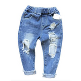 Kids Baby Boy Girl Jeans Hole Denim Pant Trousers Pants