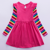 Kid Baby Girl Cotton Unicorn Spring Autumn Embroidered Rainbow Dresses