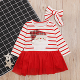 Kid Baby Girl Striped Santa Claus Christmas Dresses