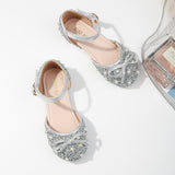 Girls' New Baotou Flat Shoes Rhinestone Sandals Shoes