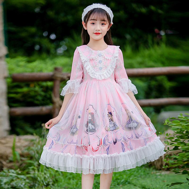 Kids Lolita Dress Sweet Lace Princess Dress