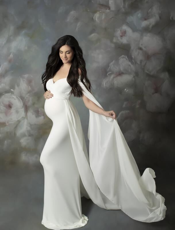 Maternity Cloak Sexy Shoulderless Maxi Pregnancy Dresses