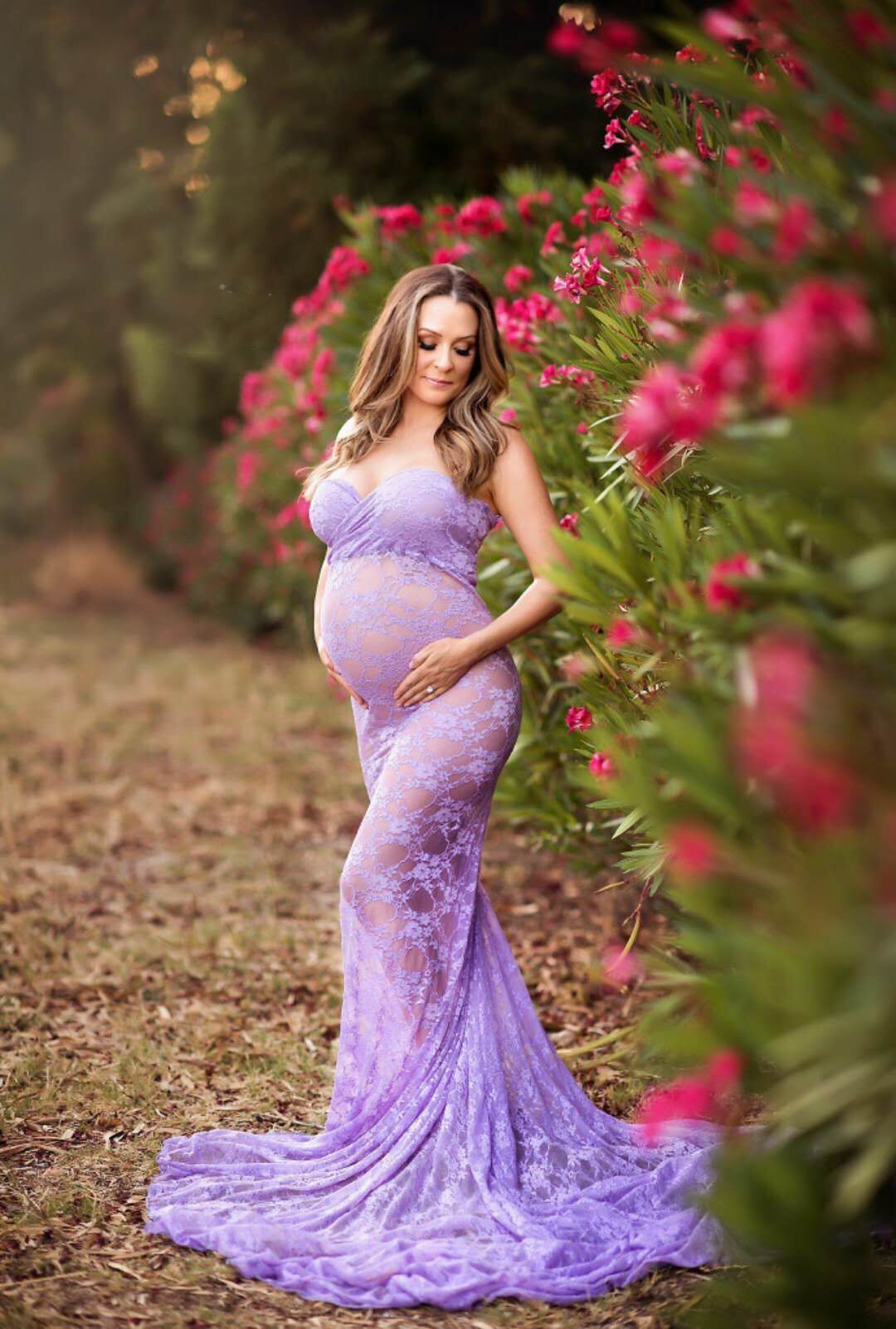 Maternity Photography Props Fancy Pregnancy Maxi Gown Dresses