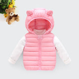 Kid Baby Girl Thin Solid Color Hooded Warm Vest Coat