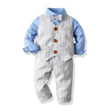 Kid Baby Boy Long-sleeved Striped Set 2 Pcs Formal suits