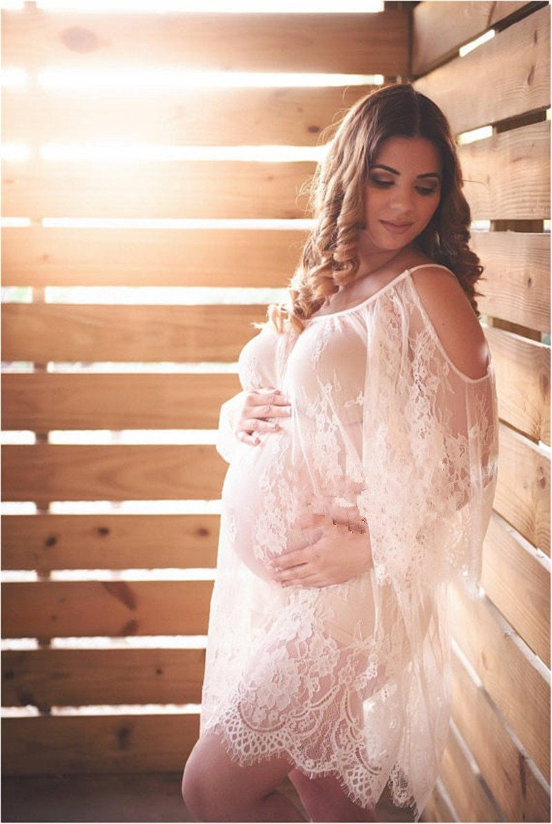 Maternity See Through Maternity Lace Photography Props Dress