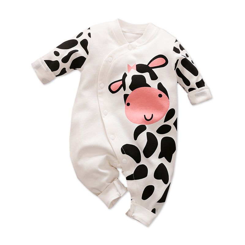 Baby Boy Girl Cow Print Jumpsuit One Pieces Romper