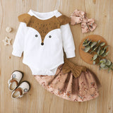 Baby Girl Long-sleeve Cotton Animal Fox Autumn 2 Pcs Set