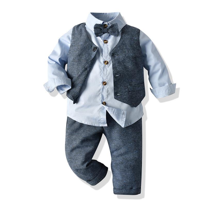 Kid Baby Boy Long-sleeved Set 3 Pcs Formal Set