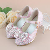 Kid Baby Girl Princes Party And Wedding Flower  Leather Shoes Fashion High Heel Shoe