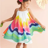 Kid Baby Girls Sleeveless Rainbow Print Vest Dresses