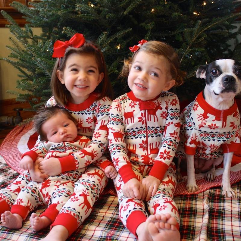 Family Matching Christmas Pajamas Mommy Daughter Clothes Set