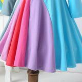 Kid Baby Girl Dress Long-Sleeved Rainbow Embroidery Dresses