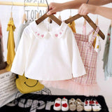 Kid Baby Girls Fashion White Sweatshirts+Plaid Dress 2 Pcs/Set