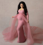 Maternity Tulle Long Dresses Pregnancy Photography Dress
