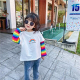 Kid Baby Girl T-shirt Casual Colorful Striped Long Sleeve Tops