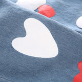 KId Baby Girl  Cartoon Heart Print Cotton Casual Jeans