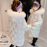 Winter Kids Girls  Long Jacket Faux Fur Coat Snowsuit Outerwear