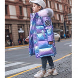 Kid Girls Winter Parka Jacket Faux Fur Snowsuit Outerwear Coats