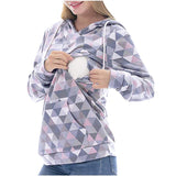Maternity Hoodie Long Sleeve Breastfeeding Pullover Sweatshirt