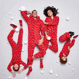 Christmas Pajamas Set Hooded Zipper Baby Romper Cartoon Family Matching