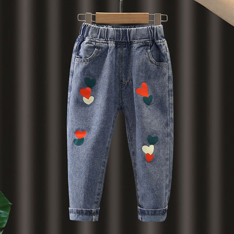 Kids Baby Boys Girls Printing  Casual Jeans Pants