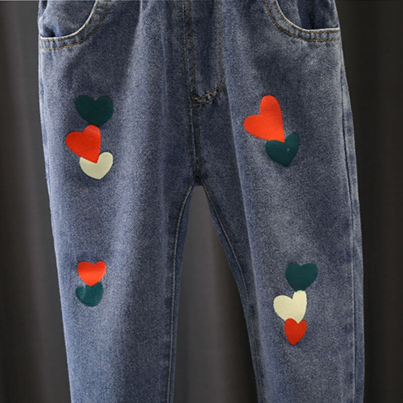 Kids Baby Boys Girls Printing  Casual Jeans Pants