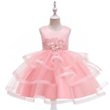 Kid Girl Princess Party Fluffy Sleeveless Dress