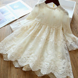 Kid Girl Ivory Lace Flower Boho Rustic First Communion Gowns Dress