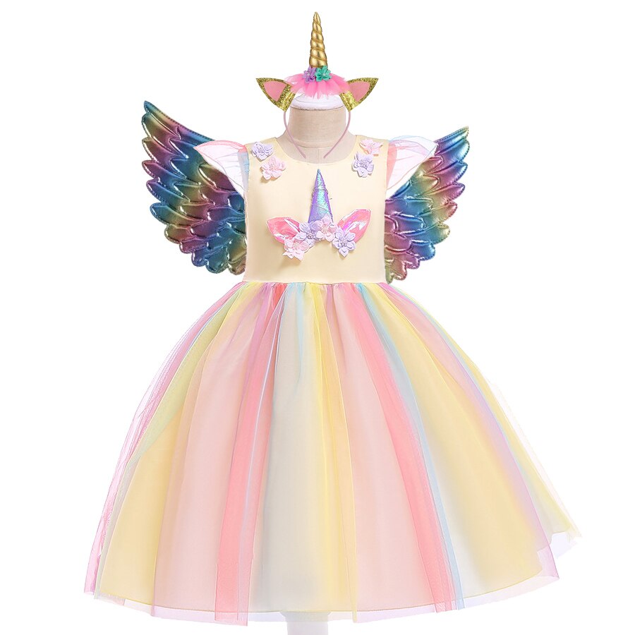KIds Baby Girl Unicorn Birthday Party Princess Costume Dress