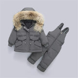 Kid Baby Boy Girl Winter Jackets Snowsuits Duck Down Parka 2 Pcs Sets