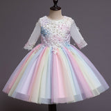 Kid Girl Birthday Lace Beaded Formal Dresses